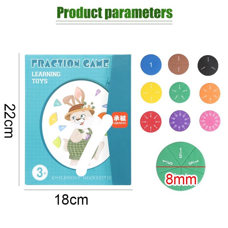 Mainan Anak Alat Magnetic Fraction Disk Belajar Matematika Pecahan Magnetic Travel Game 2