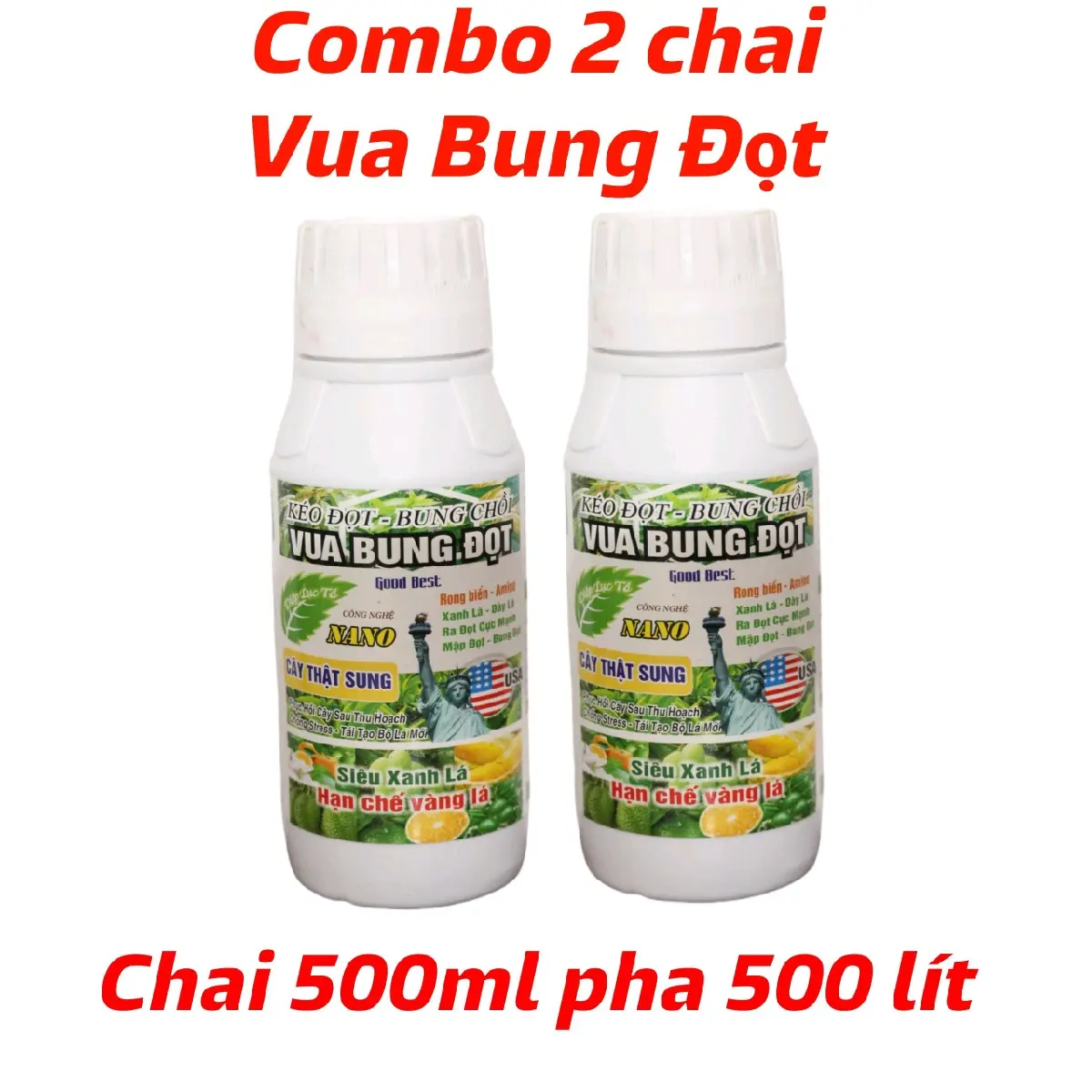 Combo 2 chai vua bung đọt chai 500ml bung chòi vọt đọt