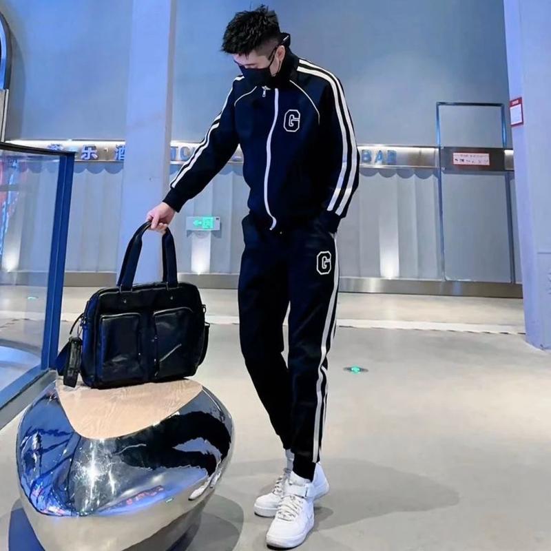 FREE SHIP Bộ Quần Áo Thu Dông Nam Khoá Kéo Chữ G Phối Sọc Đơn Giản Phong Cách Hàn Quốc BN03 Sơ Mi Menswear Shirt