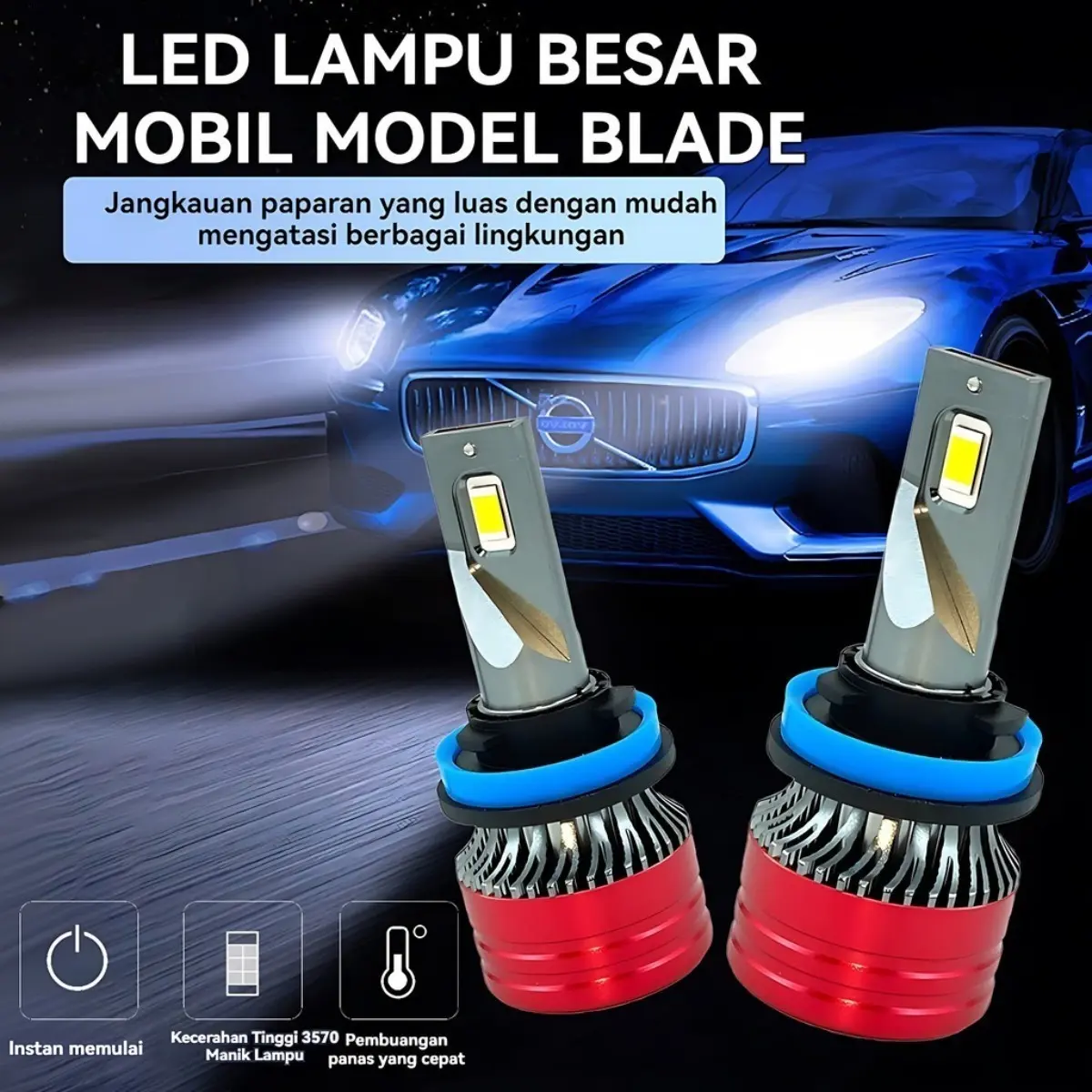 2Pcs 120W 25000LM H4 LED HEALIGHT H11 H7 H1 LAMPU LED 9005 HB3 9006 HB4 CANBUS NO ERROR 12-24V LAMPU MOBIL PUTIH Paket Reseller