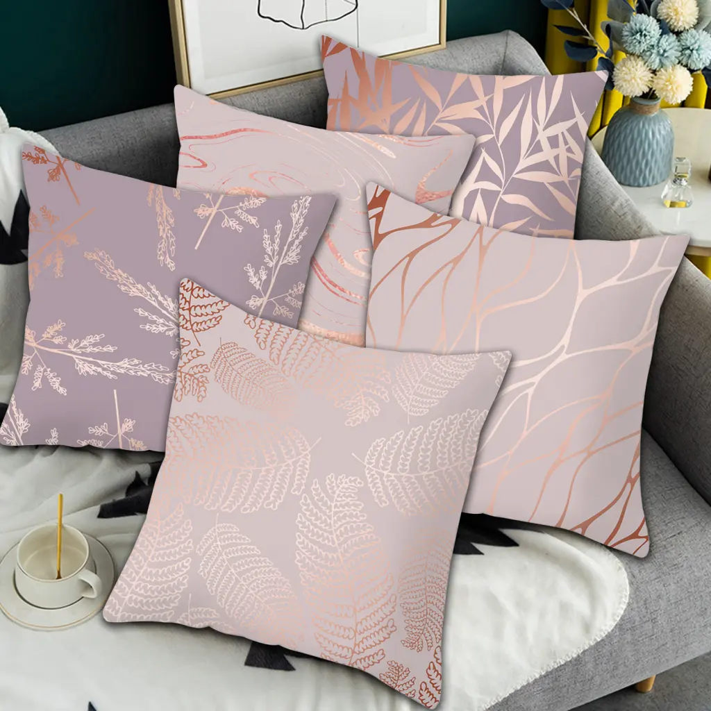 Horhear- Pillow Cover Wrinkle Free Multi Styles Cushion Slipcover Decorative Floral Printed Cushion Sofa Couch Slipcase for Living Room No Odor