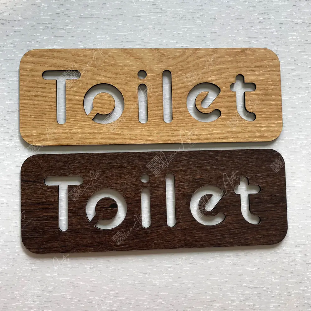 Bảng Gỗ Vintage Decor Toilet - WC Nam Nữ - Resroom Chỉ hướng nhà vệ sinh