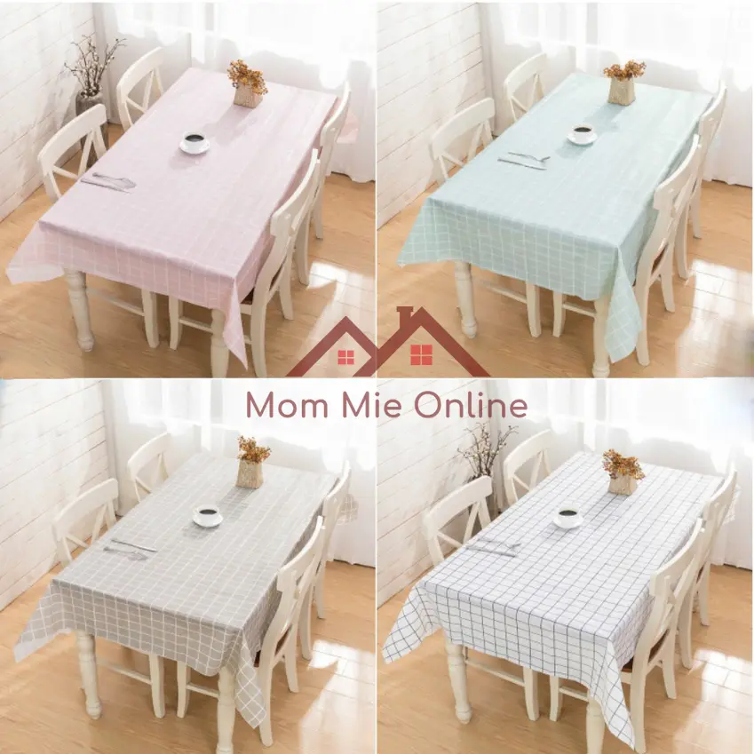 Khăn trải bàn caro, nhựa PVC chống thấm nước dành cho nhà bếp, bàn học, phòng khách, đi picnic - B129 - J185