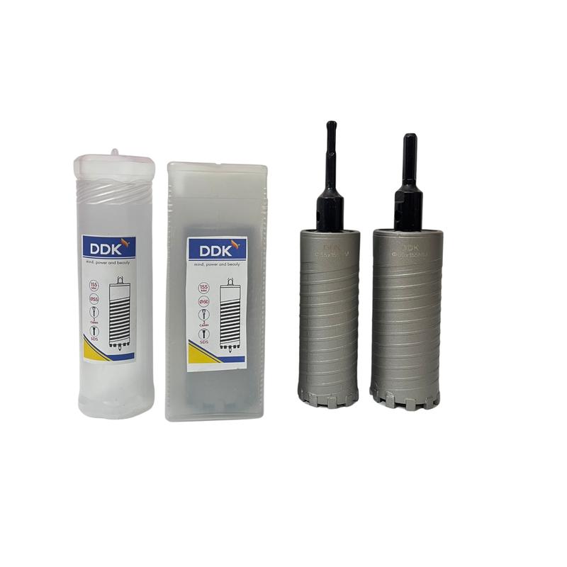 Mũi Khoan Rút Lõi DDK Khoét Lỗ Xuyên Tường, Bê Tông Phi 55 và 60 Dài 155mm Có Định Tâm, Chuyên Dùng Cho Thợ Điều Hòa, Mũi Rút Lõi