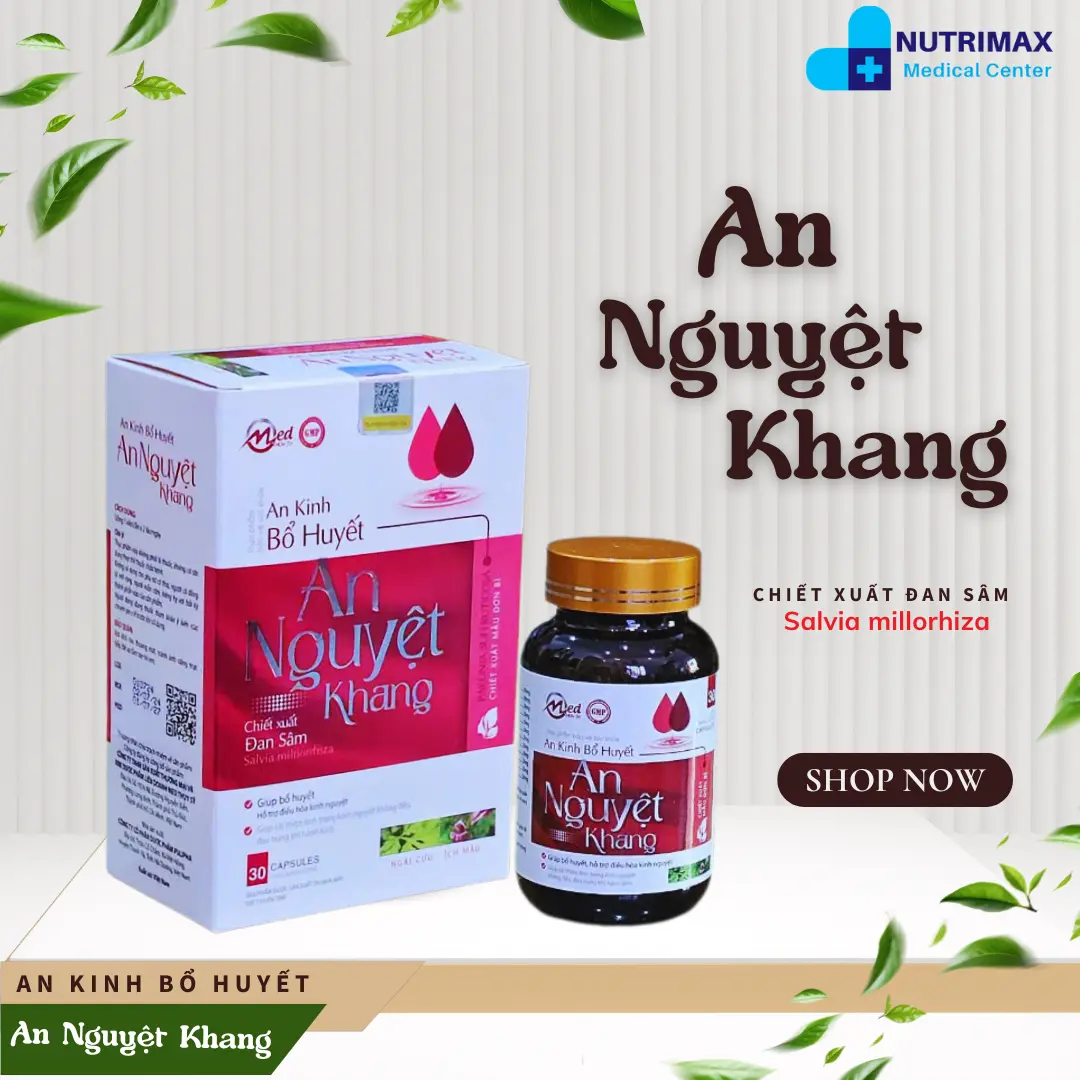 AN BỔ HUYẾT AN NGUYỆT KHANG _ HỘP 1 LỌ * 30 VIÊN - HỖ TRỢ BỔ HUYẾT, HÒA NGUYỆT, CẢI THIỆN NGUYỆT KHÔNG ĐỀU, ĐAU BỤNG KHI HÀNH,...   hồng  xuân điều kinh