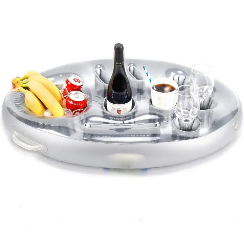 Inflatable Beverage Holder, Multipurpose Inflatable Floating Drink Holder, Floating Beverage Tray for Pool, Hot Tub, Garden Party 8
