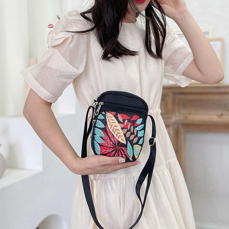 Túi Vuông Nhỏ In Hình Cho Nam Và Nữ, Túi Đeo Vai Thường Ngày Bằng Nylon Mini, Túi Đeo Chéo Nhiều Lớp 7