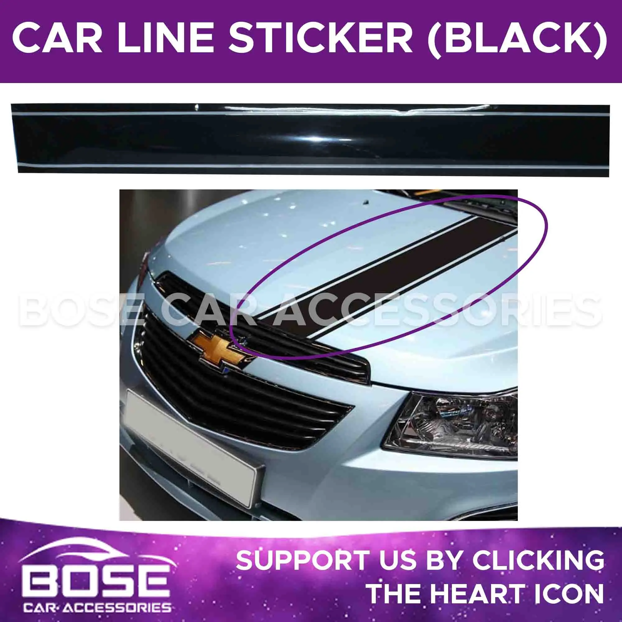 Car Hood Decals Engine Cover Rally Line Bonnet Stripe Sticker for All ...