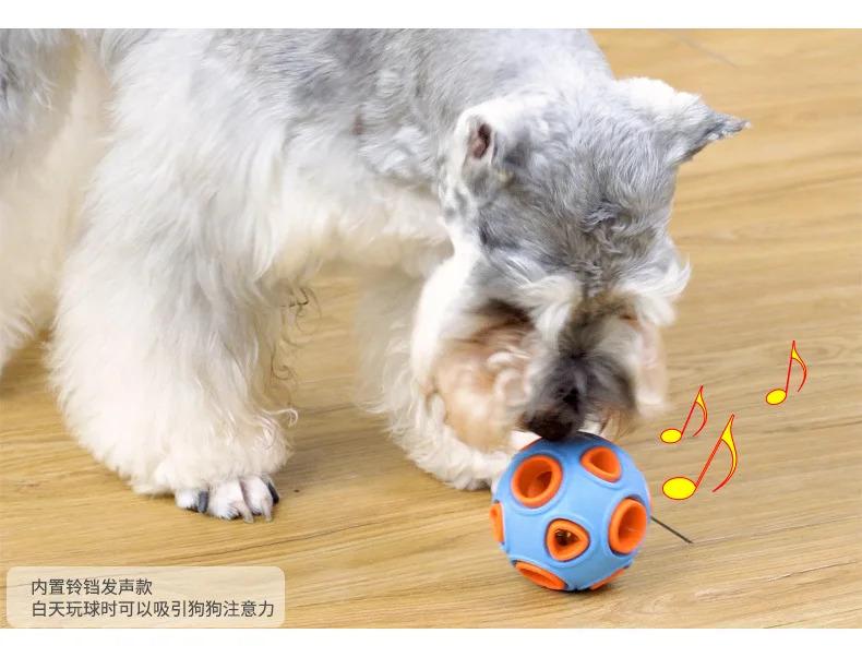 Product Introduction of Pet Toy Ball Ring Bite Resistant Sound Making Dog Toy Rubber Tooth Grinding Training Ball Pet Supplies Interactive Dog Toys 3