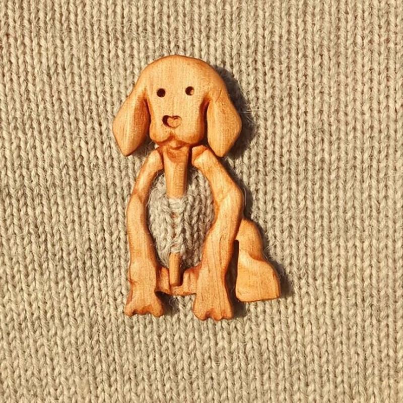 Cute Lovely Trendy Bird Animal Bear Rabbit Heart Clothing Accessory Women Brooch Wooden Brooch Fashion Jewelry 0