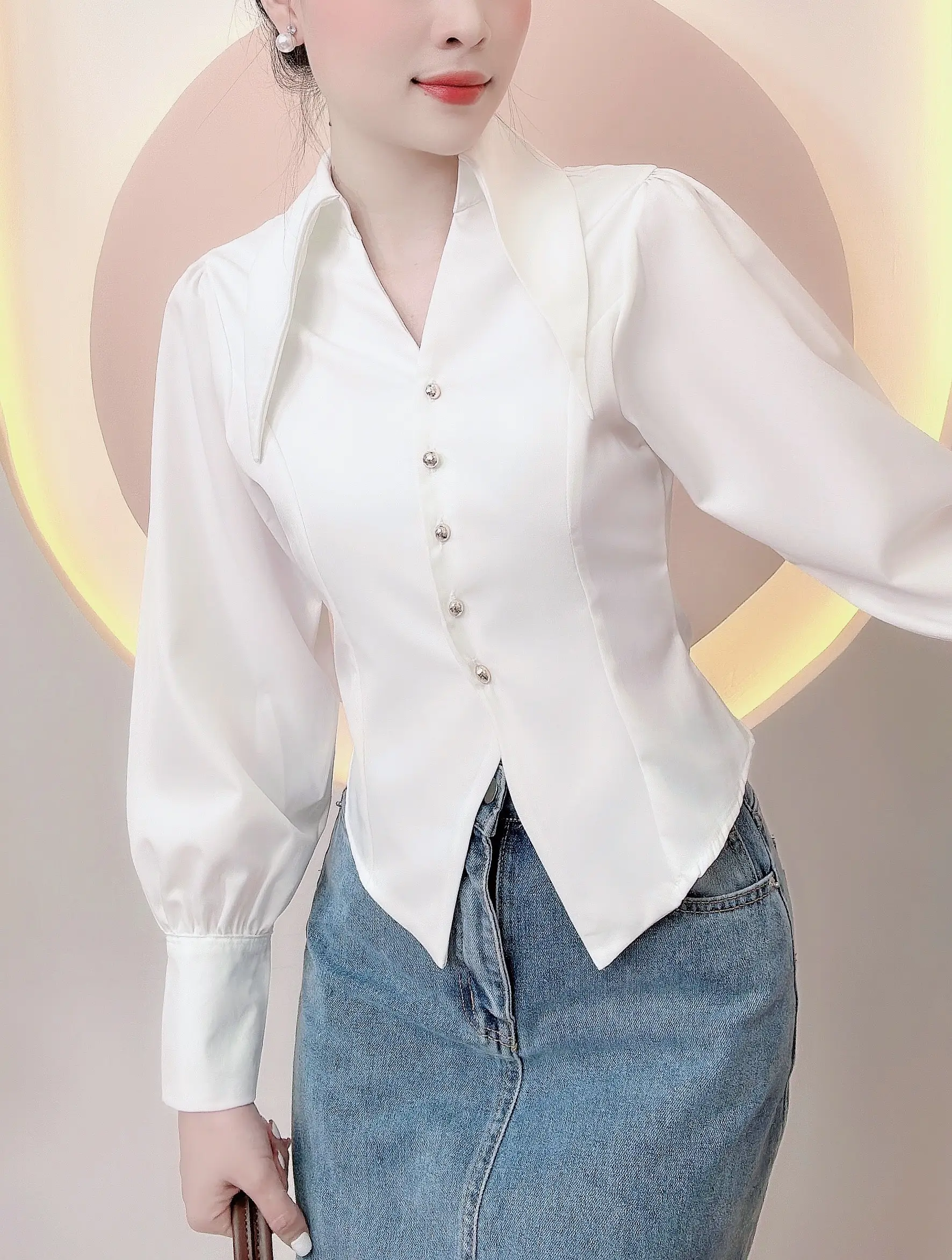 Áo sơ mi nữ Lụa ý thiết kế hàng cao cấp sang trọng LAMO-B1200
