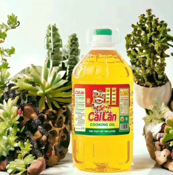 Dầu thực vật cái lân can 5 lít (Dầu thực vật tinh luyện 100%) Dầu Ăn