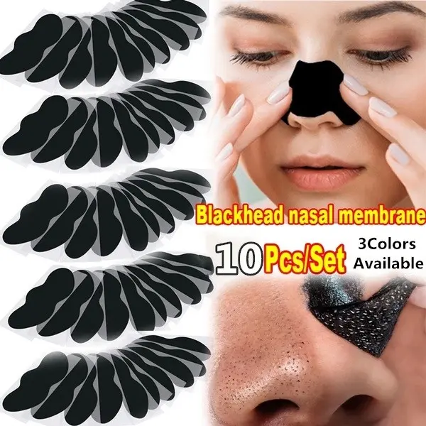 Mặt Nạ Loại Bỏ Mụn Đầu Đen, Unisex, 10 Cái, Lột Dải Mũi, Làm Sạch Sâu, Thu Nhỏ Lỗ Chân Lông, Mũi Loại Bỏ Đầu Đen, Miếng Dán Mặt Nạ Chăm Sóc Da