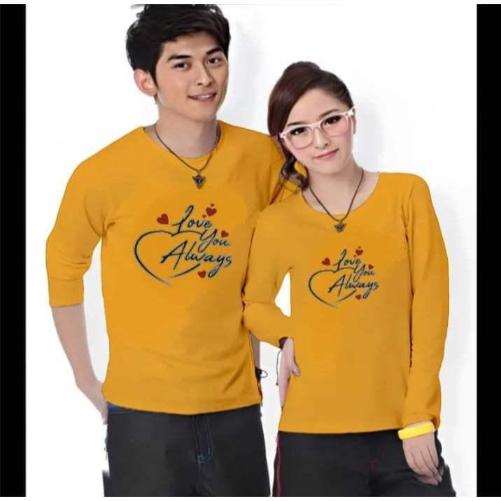 (HARGA SUDAH DAPAT 2 BAJU) Kaos Couple LOVE YOU ALWAYS Lengan Panjang Bahan Katun Soft Sablon Printing Digital DTF Distro Cewek cowok Pasangan Oblong Dewasa Lembut Wanita 5