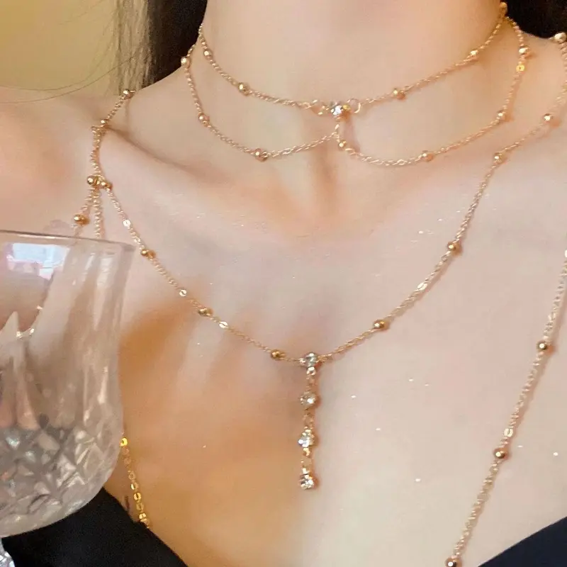 Vòng Cổ Ngực, Cảm Giác Cao Cấp, Kim Cương Giả, Dây Chuyền Cơ Thể, Bikini, Dây Chuyền Bán Chạy, Dành Cho Phụ Nữ, Vòng Cổ Trang Trí Ảnh, Dễ Thương Và Gợi Cảm, Năm 2025 0