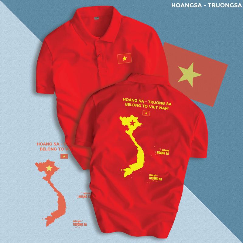 Áo thun POLO HOÀNG SA - TRƯỜNG SA vải cá sấu sang trọng, lịch lãm, thoáng mát - FREESHIP Extra Nam Menswear Cộc Tay Có Cổ