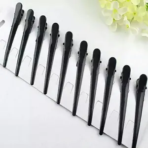 GROSIR_ Jepit rambut cocor bebek polos isi 10 pcs Hitam