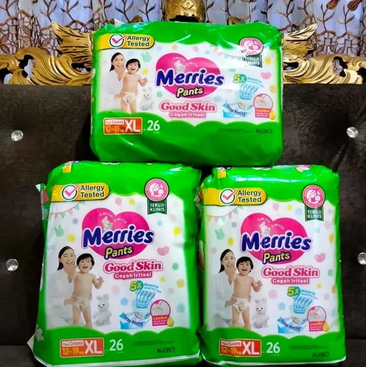 merries good skin xl 26 popok bayi