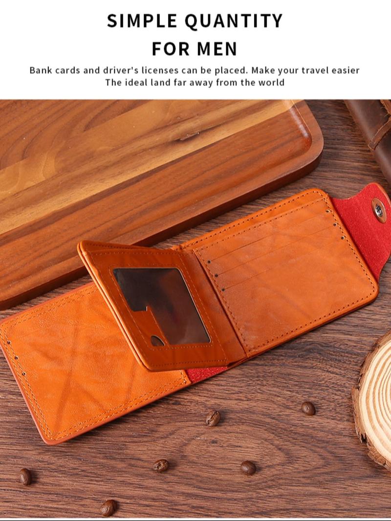 Product Introduction of Men's Vintage Casual Wallet, Fashionable All Over Print Card Holder with Coin Pocket, Durable Credit Card Wallet for Daily Commuting and Travel 3