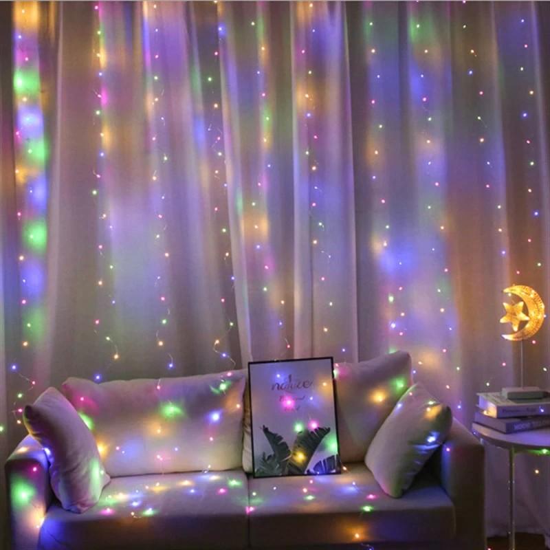 Lampu Hias Tirai Tumblr 3x3 meter LED Curtain Light Lampu Tirai Gorden Dekorasi Natal 3
