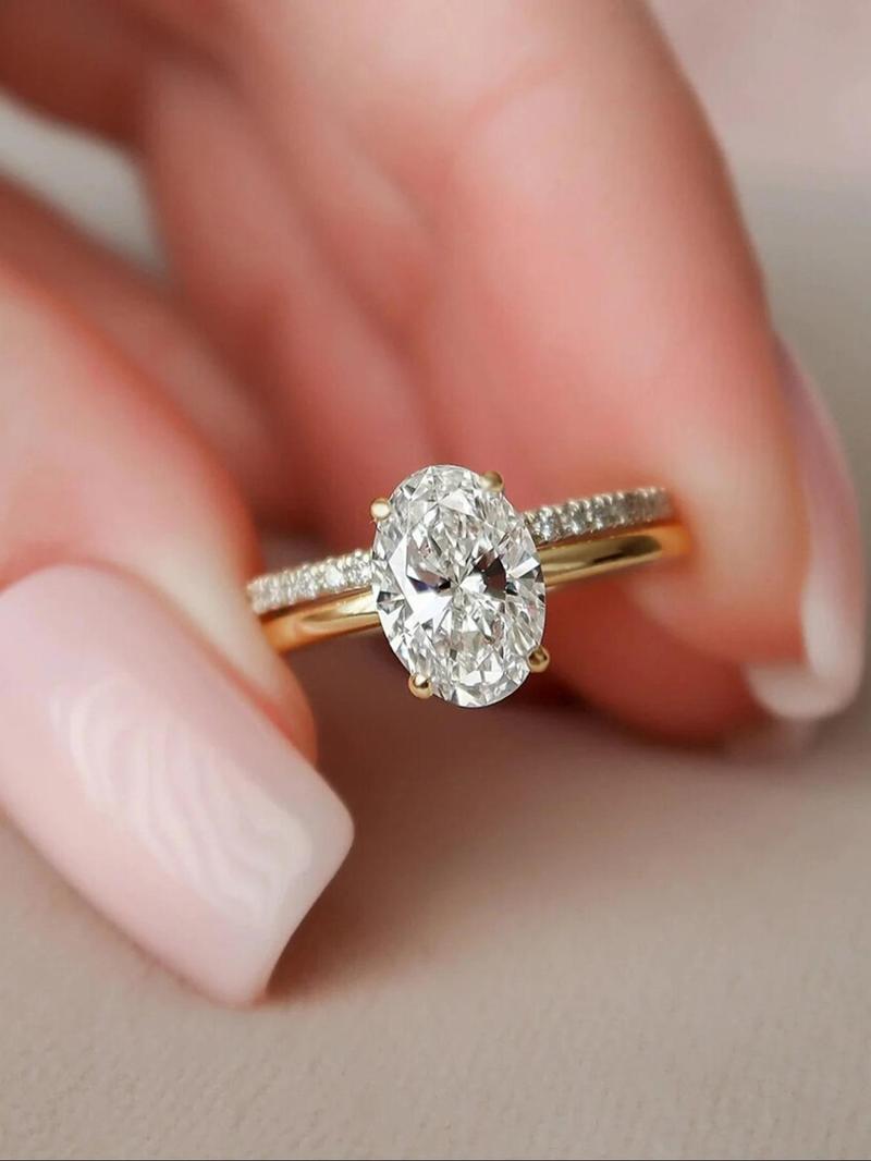 Product Introduction of Women's Elegant Minimalist Ring, Trendy Exquisite Engagement Ring, Chic Gorgeous Jewelry As Gift for Girlfriend 0