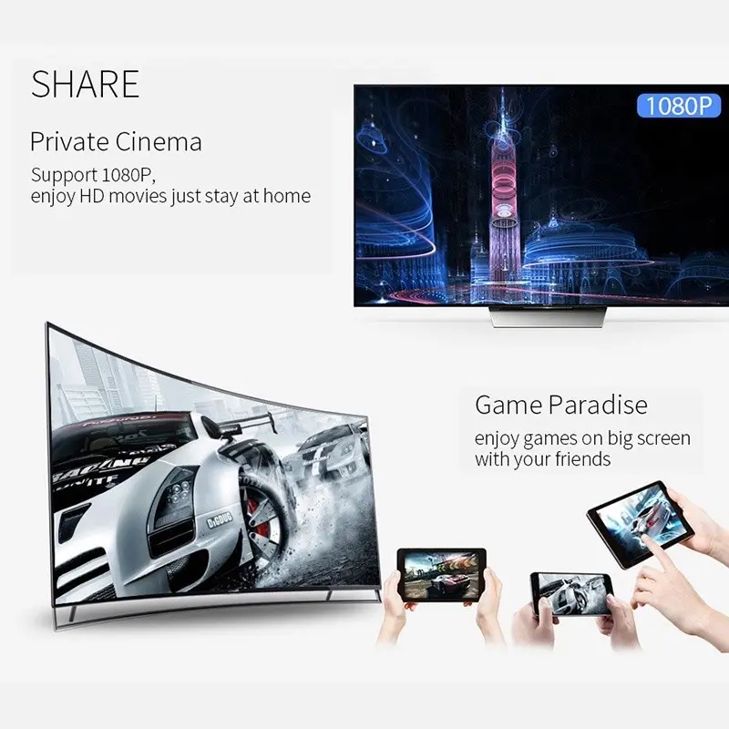 Chromecast G2, Chất Lượng Cao, Phát Trực Tiếp TV, HD, 4K, 1080P, Mirascreen, Miracast Không Dây, Google, Bộ Chuyển Đổi Hiển Thị Dongle HDMI, SeaFlash 2