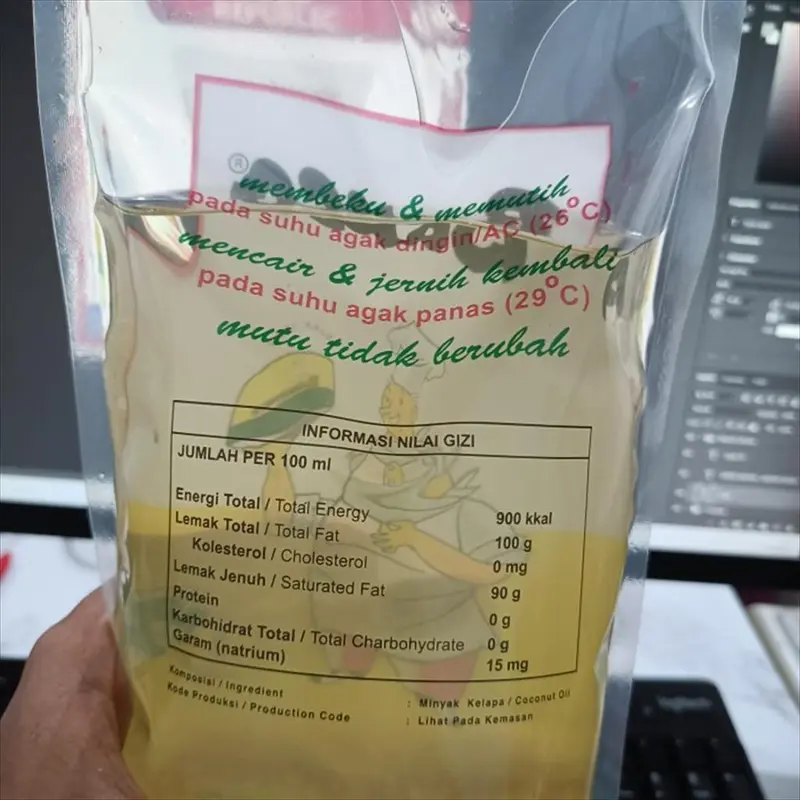 Barco Minyak Goreng Kelapa Pouch 1 Liter Coconut Cooking Oil Halal 2