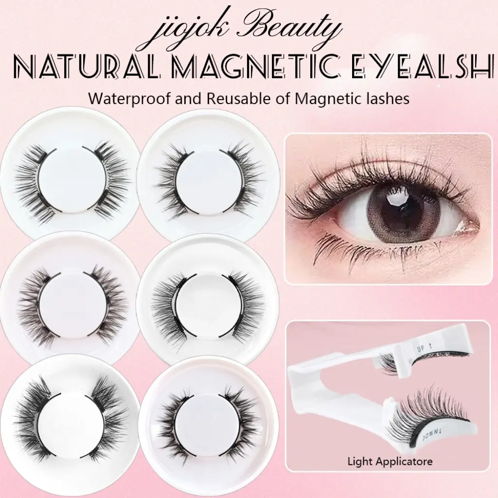 4pieces(1 Pair) Magnetic Eyelash With Clip Reusable Wateproof Eyelashes Free Glue 3D Magnetic Lashes For Makeup