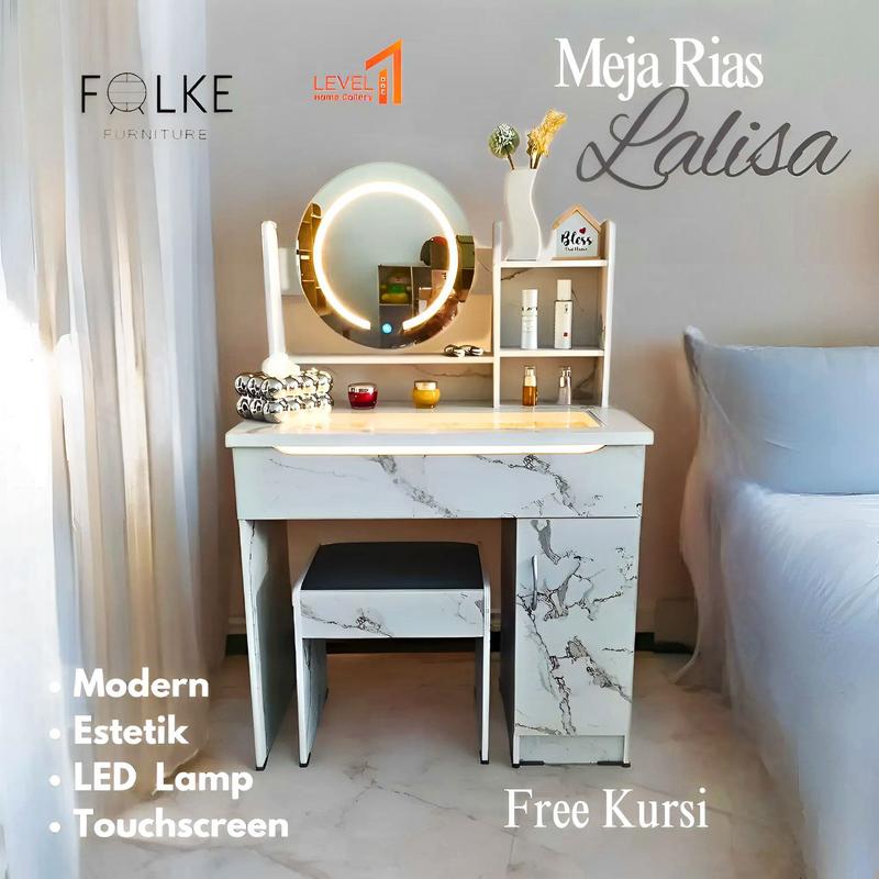 Meja Rias Lalisa LED Touchscreen Mirror | Meja Rias LED Touchscreen ...