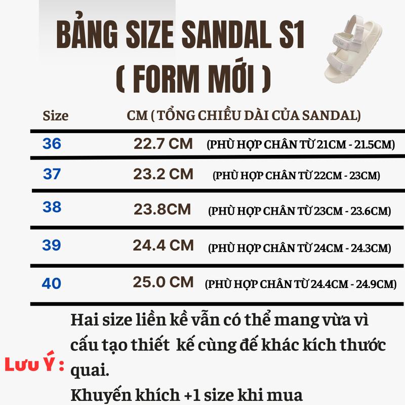 Product Introduction of Giày Sandal Nữ S1 2 Quai Ngang Màu Be Phối Xanh Đậm Siêu Nhẹ Siêu Bền Siêu Dễ Thương - Tặng kèm vớ DéP Shoes 0