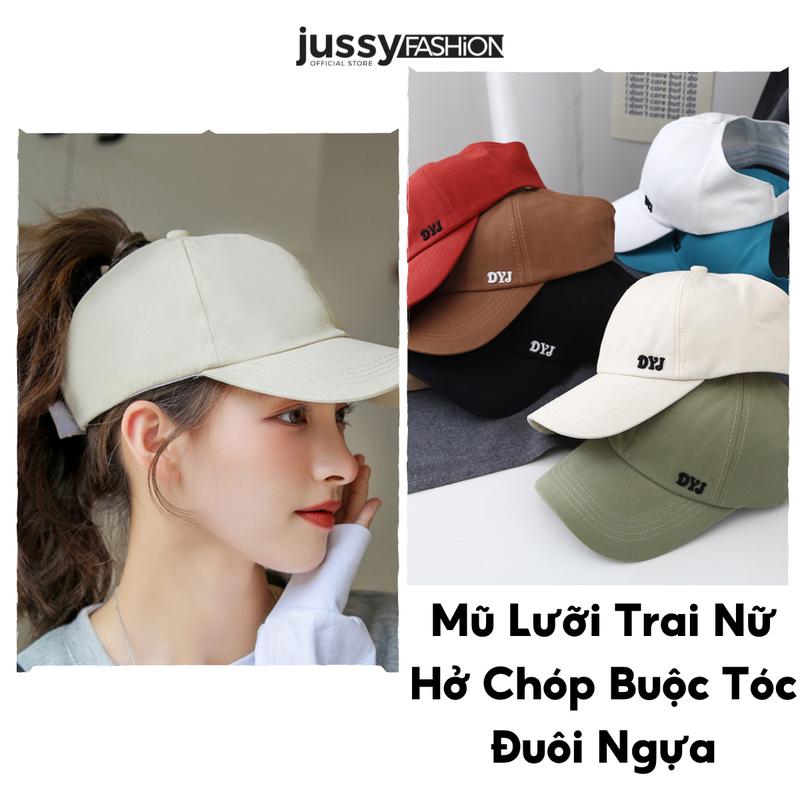 Nón Lưỡi Trai Nữ Hở Đuôi Buộc Tóc Đuôi Gà Jussy Fashion Kiểu Mũ Nửa Đầu Thể Thao Hở Chóp Phía Sau Chất Vải Cotton Kaki Cap Hat Women
