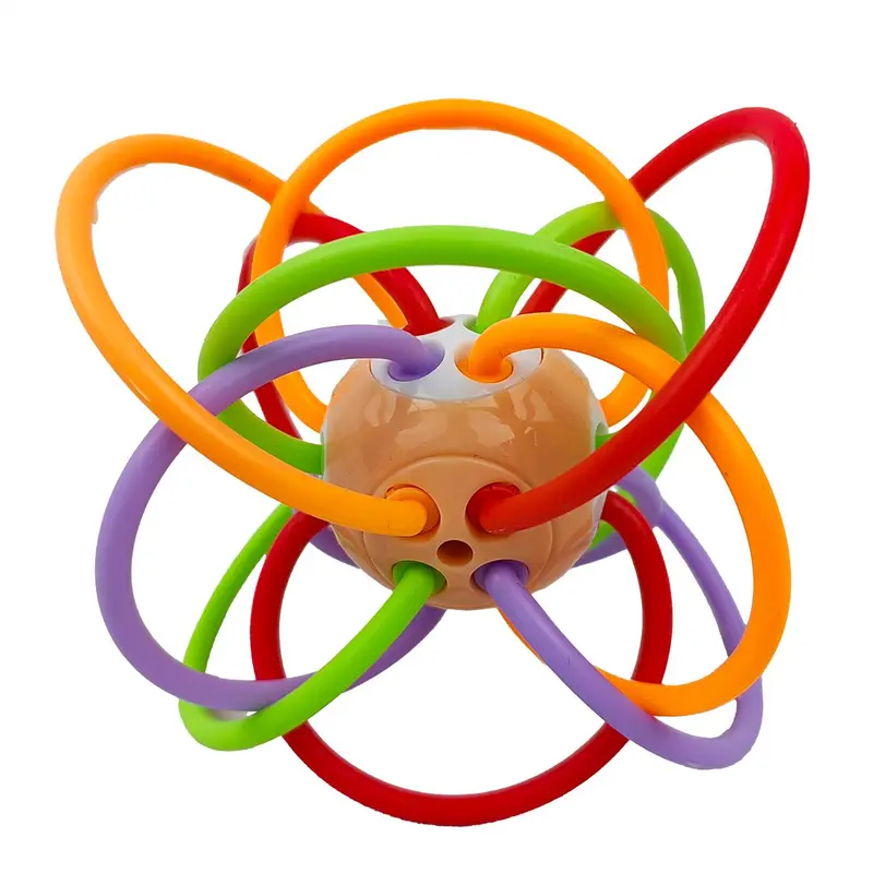 Random Color Baby Teething Manhattan Ball, Safe Colorful Baby Soothing Teether Ball, Colorful Baby Teething Toy, Newborn Teether, Infant Tactile Training Teething Toy Ball 3