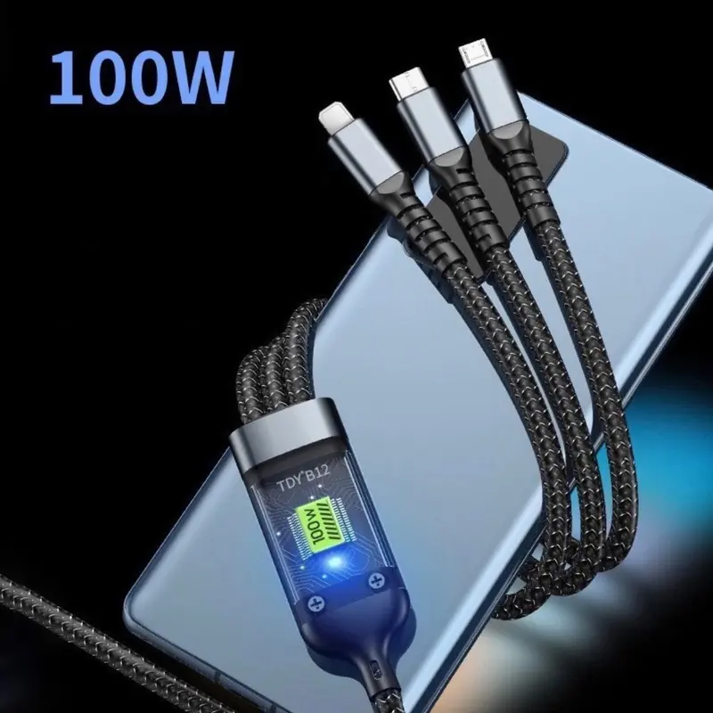 Bộ combo Củ sạc nhanh kèm dây sạc nhanh 100W 3 đầu #sacnhanh #dây sạc nhanh #capsac Kem Usb 5