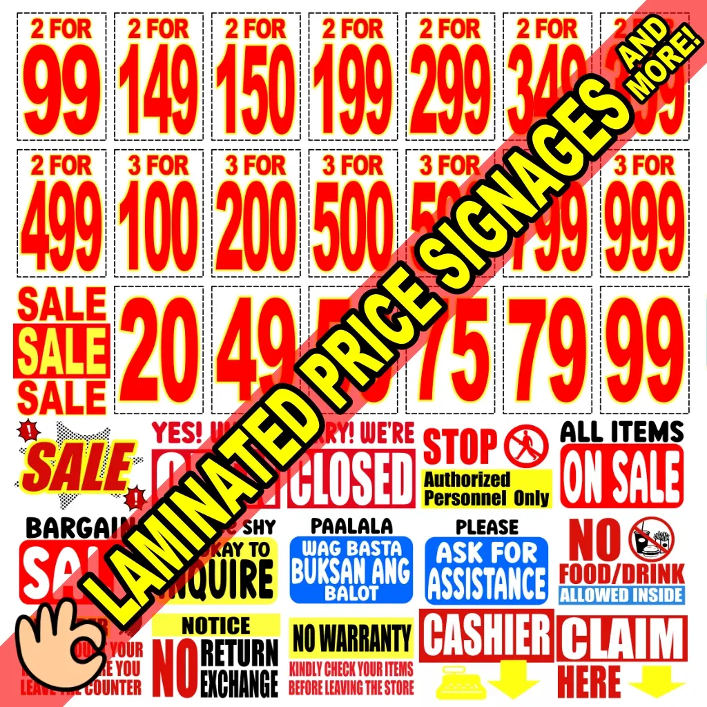 PRICE SIGNAGES Laminated Pricing Sign for your Store Tiangge Boutique ...