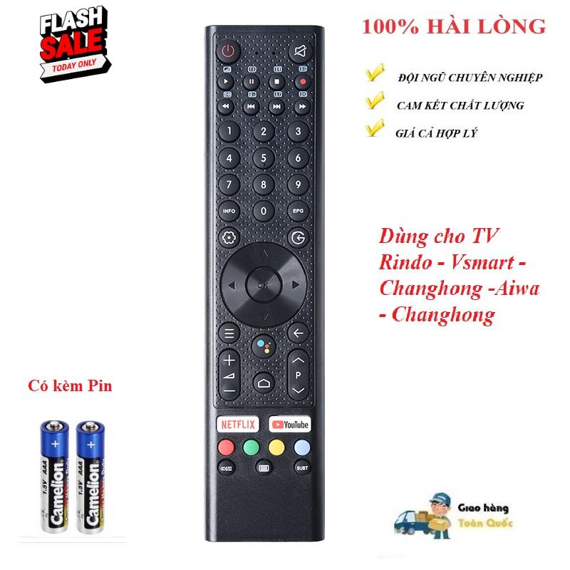 Remote Điều khiển cơ thường tivi Rindo Vsmart Aiwa CHANGHONG Hàng mới 100% Tặng kèm Pin (KHÔNG CÓ GIỌNG NÓI)