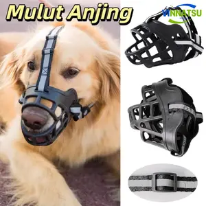 Vinnatsu Penutup Mulut Anjing /Dog Muzzle Mouth Cover /Bahan PU Anti Gonggong Dan Gigit /Pet Muz