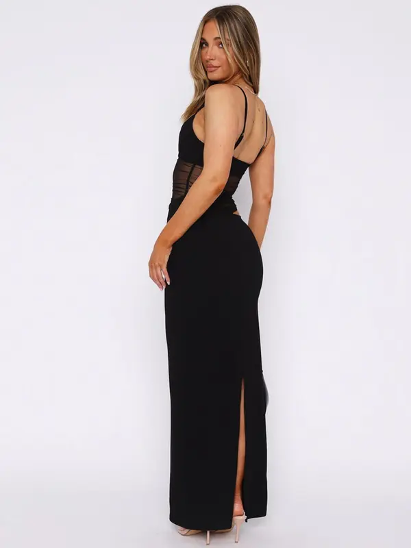 Women's Solid Backless Cut Out  Bodycon Dress, Sexy Fashion  Sleeveless Long Dress for Party Club Dating Wear, Women Dress for Summer 1