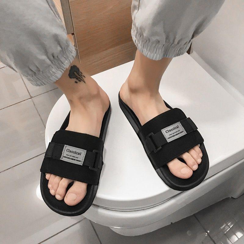 Dép Đi Biển Một Dải, Dành Cho Nam Giới, Mùa Hè, Quai Dán, Có Thể Điều Chỉnh, Cặp Đôi, Chống Trượt, Hợp Xu hướng, Thường Ngày Ngoài Trời, Người Nổi Tiếng Trên Internet Mới, 2024 0