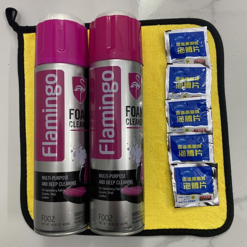 Combo 2 Bình Xịt Tẩy Đa Năng Dạng Bọt Flamingo F002 650ml - Vệ Sinh Nội Thất Oto, Nội Thất Gia Đình
