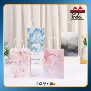 Paperbag Motif Marble/ Paperbag Marmer/ Paperbag Kraft/ Goodie Bag Marble/ Paperbag Tali Kertas/ Paperbag Motif/ Tas Kado/ Tas Souvenir/ Paperbag Hampers/ Paperbag Gift l AK01B1-AK04B2
