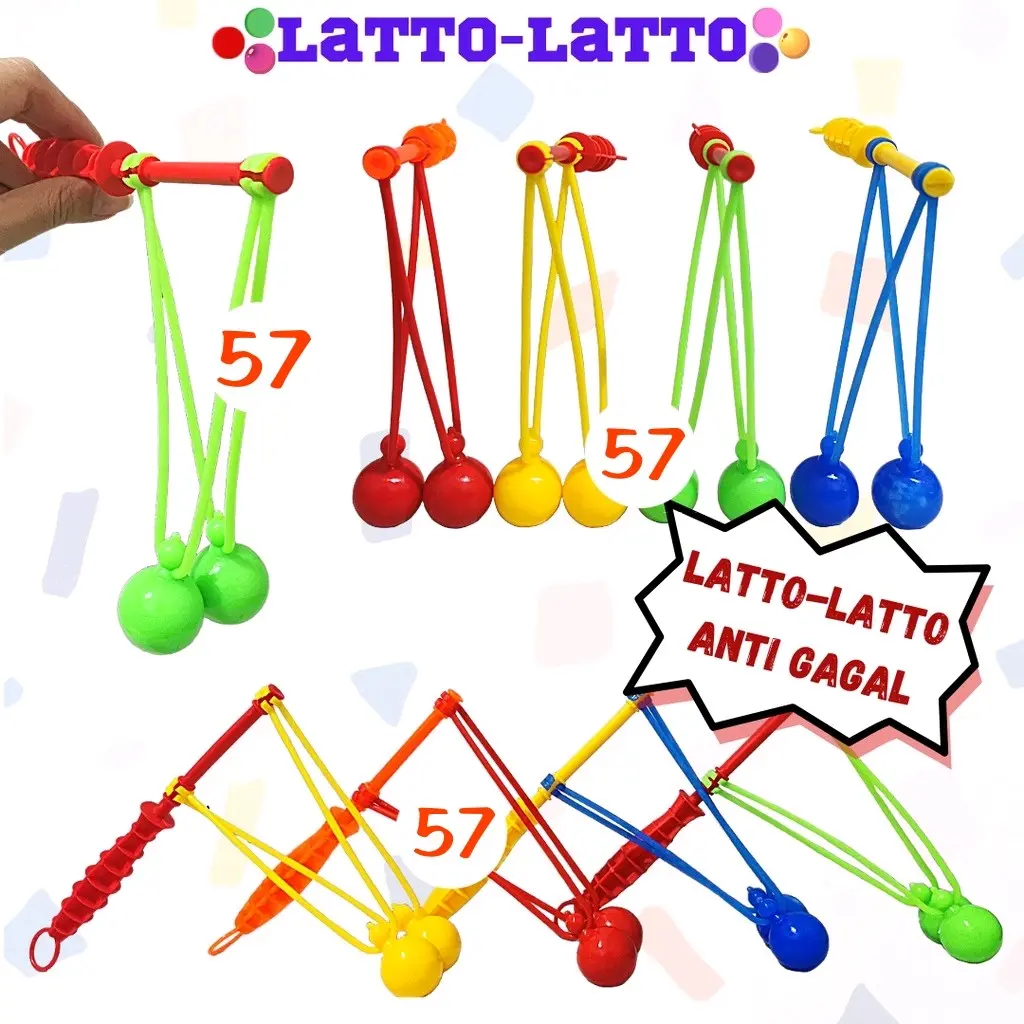 6pcs ( 6 Pasang ) Mainan Anak Latto Latto Gagang / Mainan Etek Etek Jadul