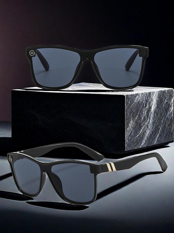 1 Pair Summer Square Frame Sunglasses, New Fashion Travel Accessories for Women & Men, Lightweight and Durable for Outdoor Sun Protection Glasses for Daily Use Travel Accessories 3