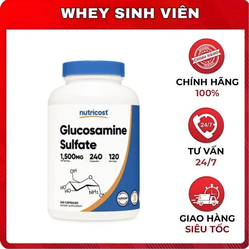  Viên Nutricost Glucosamine Sulfate 1500mg  240 viên  Hỗ trợ Sức khỏe Xương Khớp Chính Hãng tại WheySinhVien Vn 