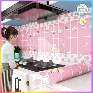 Wallpaper Stiker Dinding Ukuran 60CM x 3M Anti Minyak Air Api Untuk Kamar Mandi Dapur Dan Wallpaper