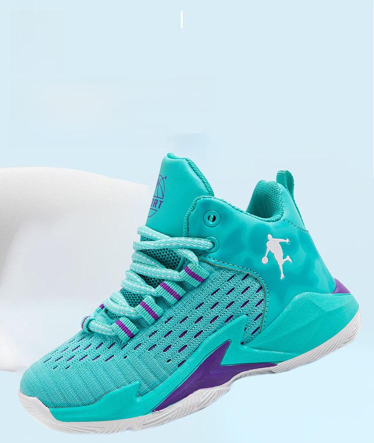 Barnbasketskor Höga 2023 Vår och sommar Nya pojkars sportskor Mesh Andningsbara Medium och stora barnpojkarsneakers_voghion.com