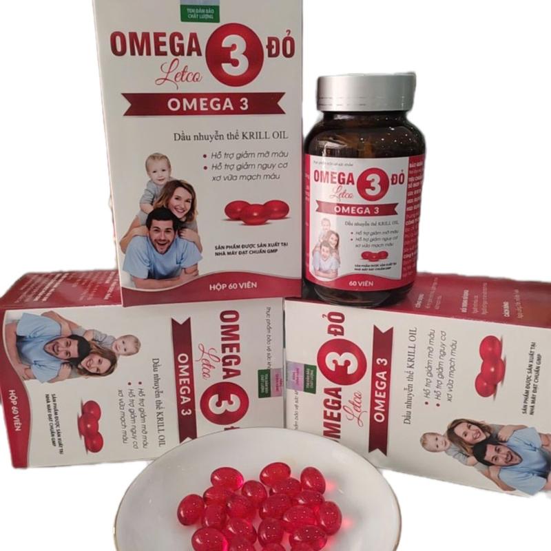 Omega 3 đỏ ( Dầu nhuyễn thể Kril Oil ) Letco Lọ 60 viên. Giúp bổ sung EPA, DHA, Cải thiện Chloesterol cho cơ thể-TPBVSK03 5