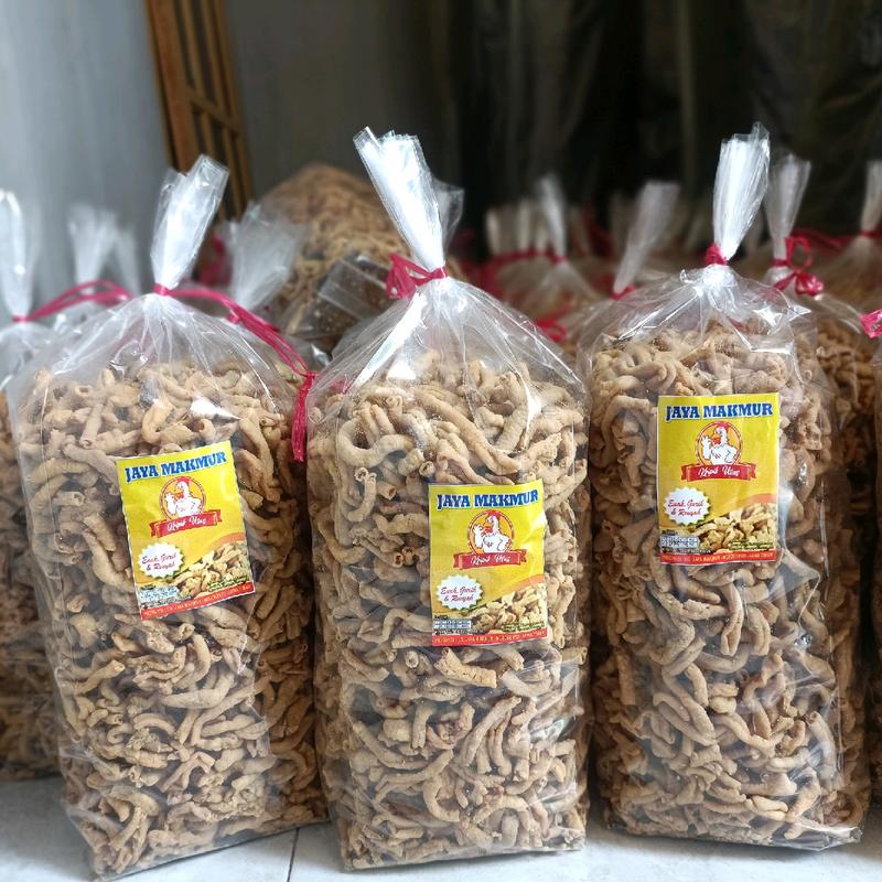 Kripik Usus Ayam Original Crispy 2kg / 1 Ball -  Snacks Cemilan Gurih Asin  Keripik Usus  Food 2