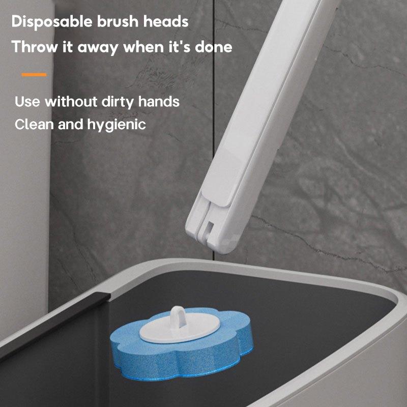 Bathroom Toilet Brush Set With 6pcs Refills Brushes Bathroom Aaccessories Toilet Cleaner Tool Home Supplies 4