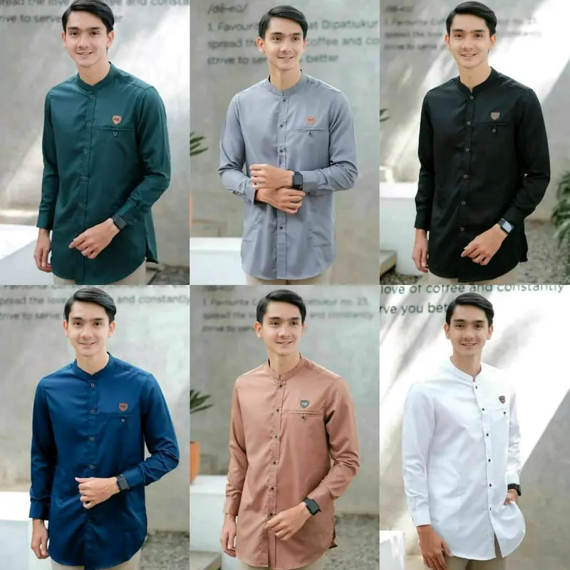 KEMEJA KOKO KURTA LENGAN PANJANG POLOS 0