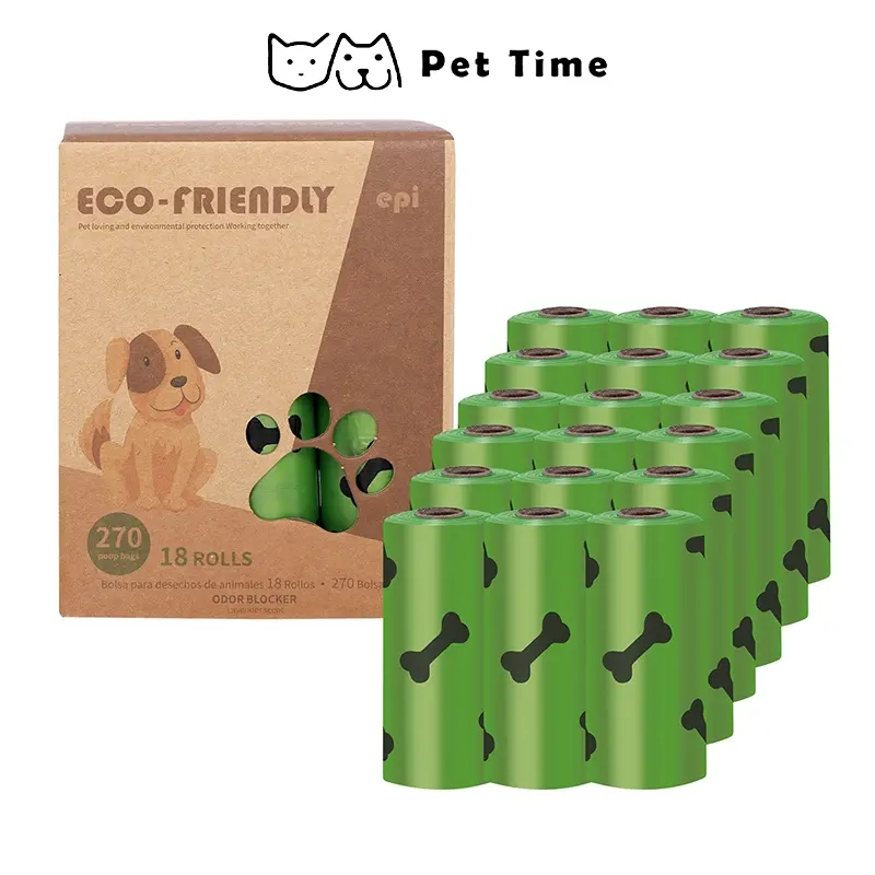 （Pet Time）Dog poop bags excrement collection bag EPI biodegradable pet garbage bag Dog excrement collection bag